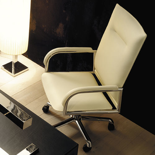 Fauteuil de bureau contemporain - NORMAN D ABW - fasem - en cuir / en acier / en hêtre