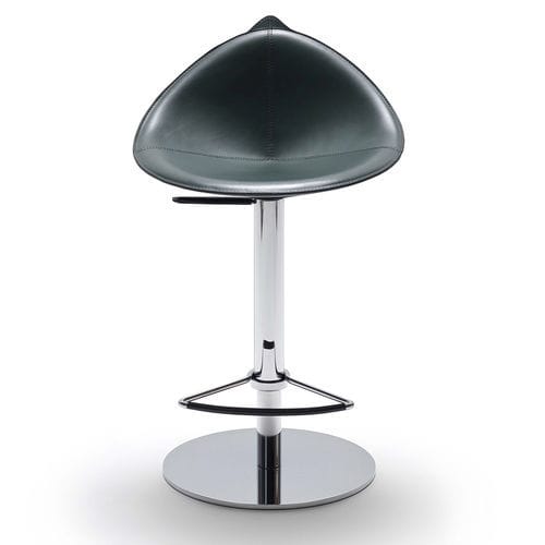 Tabouret contemporain - FIORILE BAR BT - fasem - en cuir / avec piètement en acier / piètement central