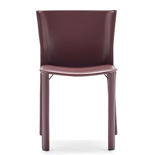 Chaise de salle à manger contemporaine - S92 - fasem - d'intérieur / en cuir / avec piètement en acier