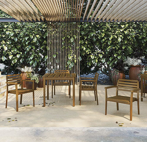 Chaise contemporaine - PALMAR CB - Fenabel- The heart of seating - d'extérieur / en bois / avec piètement en bois
