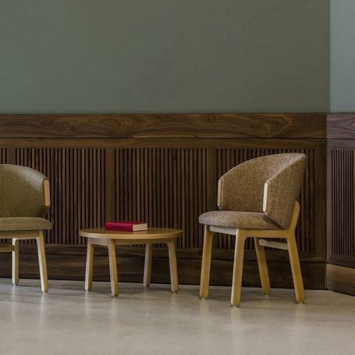 Chaise contemporaine - ARCO CB - Fenabel- The heart of seating - d'intérieur / en tissu / avec piètement en hêtre