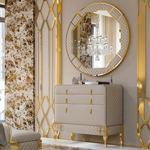Commode contemporaine - Allure - Formenti - en bois / en cuir / en tissu