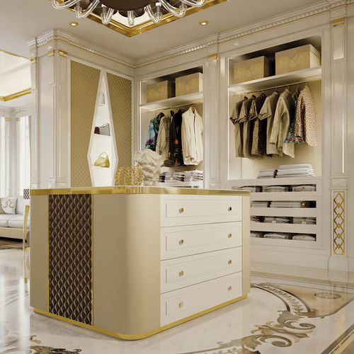 Dressing contemporain - Liberty - Formenti - en bois / en cuir / blanc