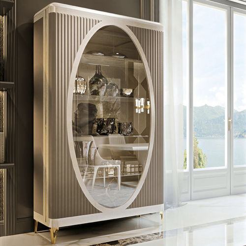 Vitrine contemporaine - Windsor - Formenti - en bois / en cuir / en tissu