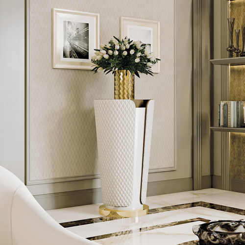 Piédestal contemporain - Dakota - Formenti - en bois de rose / en zebrano / en cuir