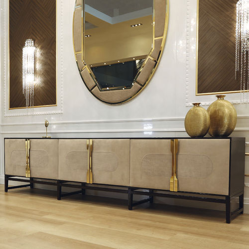 Buffet contemporain - Orion - Formenti - en ébène / en cuir / marron