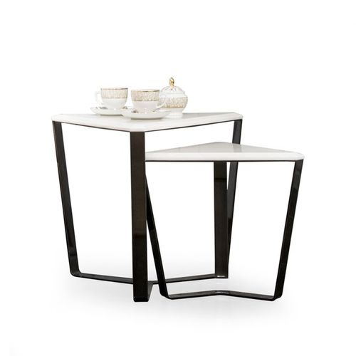 Table d'appoint contemporaine - MORGAN - Formitalia Group - en marbre / avec piètement en métal / triangulaire