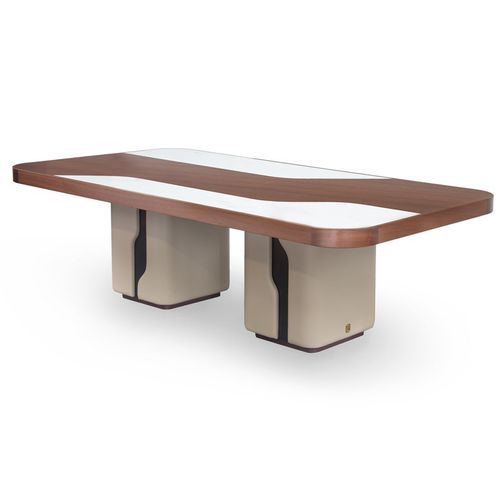 Table à manger contemporaine - PRINCE  - Formitalia Group - en bois / en marbre / avec piètement en plaqué bois