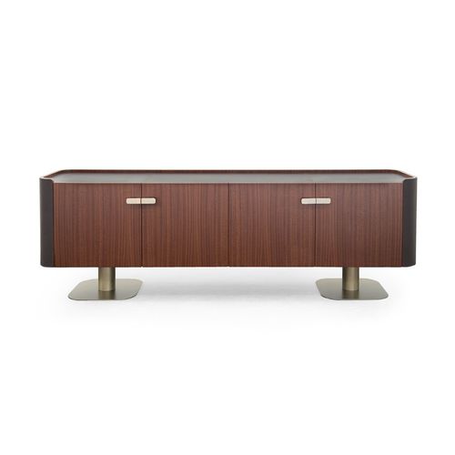 Meuble TV contemporain - OVERSEAS  - Formitalia Group - lowboard / en métal / en cuir