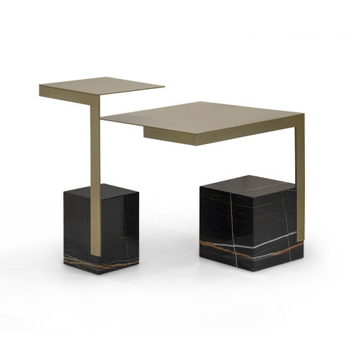 Table d'appoint contemporaine - TAG - Formitalia Group - en métal / avec piètement en marbre / carrée