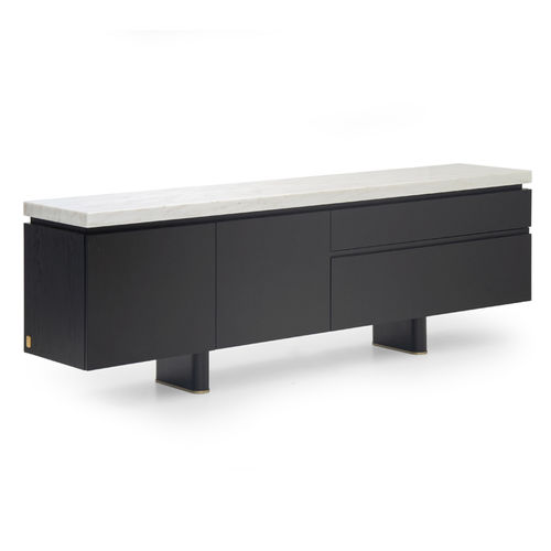 Buffet contemporain - CHICAGO - Formitalia Group - en placage de bois / en marbre
