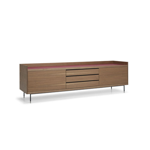 Buffet contemporain - Priv&eacute; B - Frag - en noyer / en acier laqué / en verre
