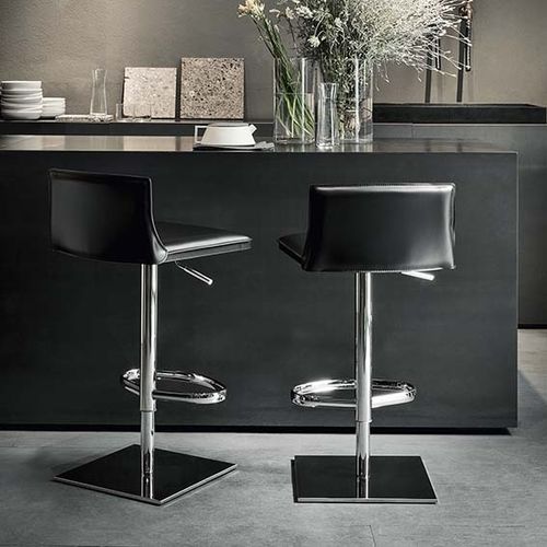 Chaise de bar contemporaine - Latina GP - Frag - d'intérieur / en cuir / en acier chromé