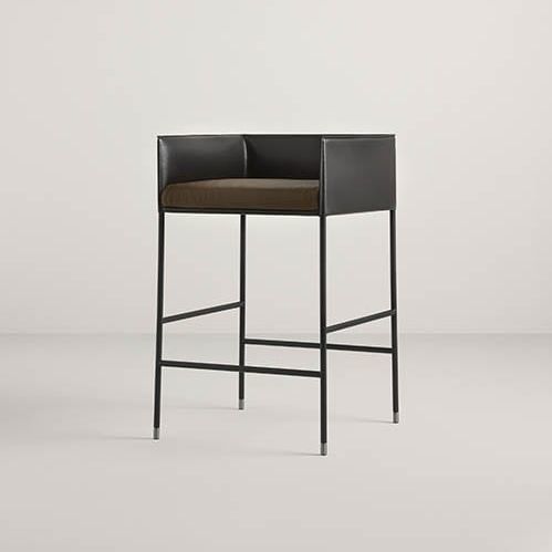 Chaise de bar contemporaine - Square B - Frag - d'intérieur / en tissu / en cuir