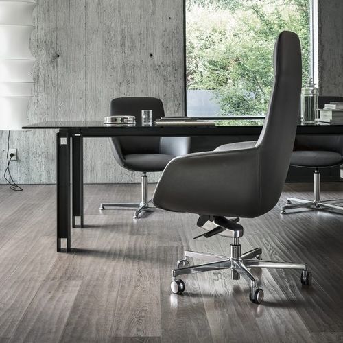 Fauteuil de bureau contemporain - Mea C - Frag - en tissu / en cuir / en métal