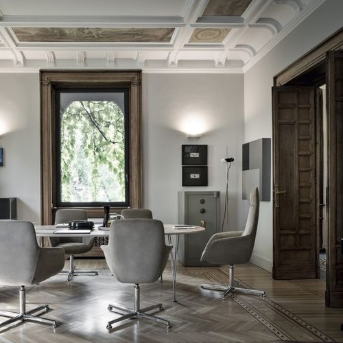 Chaise contemporaine - Mea HC - Frag - d'intérieur / en tissu / en cuir