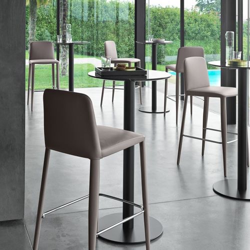 Table mange-debout contemporaine - Doni 110 - Frag - en marbre / avec piètement en acier laqué / ronde
