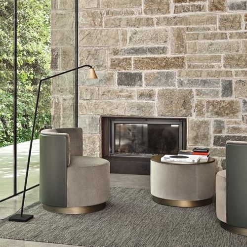 Table basse contemporaine - Clubby CT - Frag - en MDF / avec piètement en cuir / avec piètement en tissu