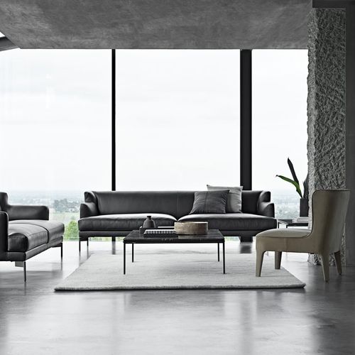 Table basse contemporaine - Square 140 - Frag - en marbre / en béton / avec piètement en acier laqué