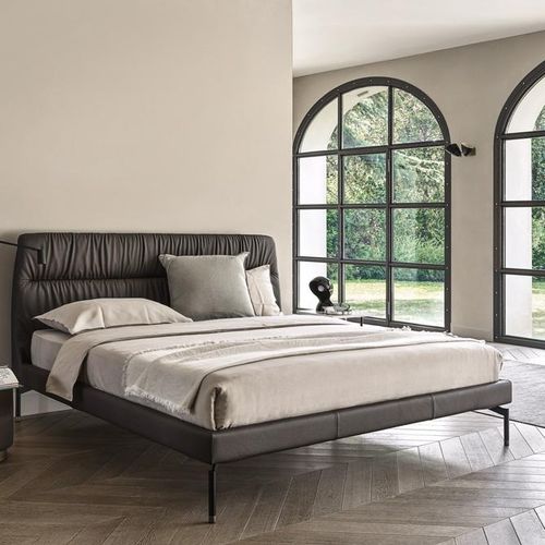 Lit queen size - Otto - Frag - contemporain / tapissé / avec tête de lit