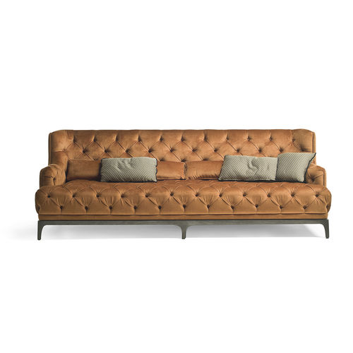 Canapé chesterfield - KINGMAN 6656 - Fratelli Boffi - en tissu / à coussins / marron