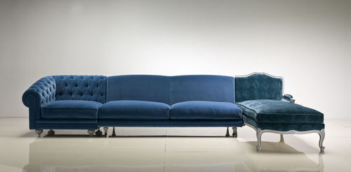 Canapé modulable - COLLAGE1 6700 - Fratelli Boffi - de style / en tissu / bleu