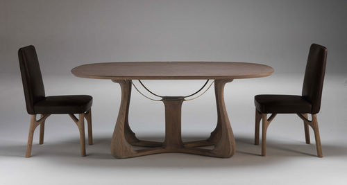 Table contemporaine - ARPA 6104 - Fratelli Boffi - en bois / avec piètement en bois / ovale