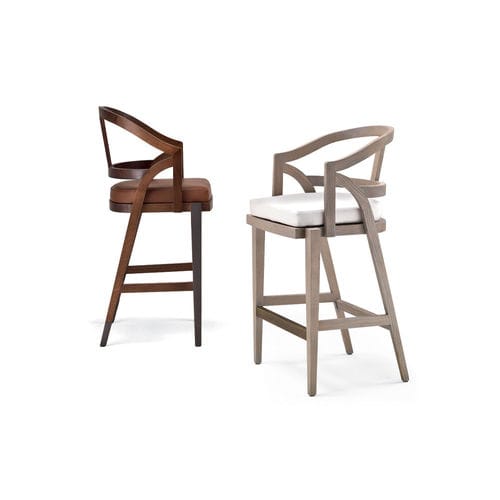 Chaise de bar contemporaine - RUKA - 7108 O/7108 S - Fratelli Boffi - d'intérieur / en tissu / avec piètement en bois