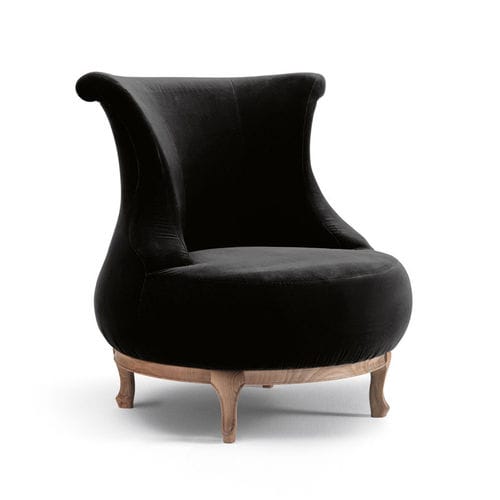 Chauffeuse de style - PLUMP - 5301 - Fratelli Boffi - en tissu / en bois / noire