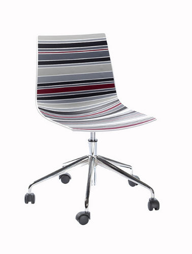 Chaise contemporaine - CLAIRE 5R - Gaber - en métal chromé / piètement étoile / à roulettes