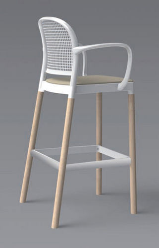 Chaise de bar contemporaine - PANAMA - Gaber - en polymère / avec piètement en bois / résidentielle