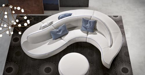 Banquette modulable - WAVE - Gamma Arredamenti International - contemporaine / en cuir / avec dossier