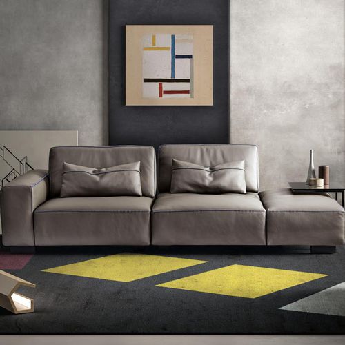 Canapé modulable - SOHO  - Gamma Arredamenti International - contemporain / en cuir / beige