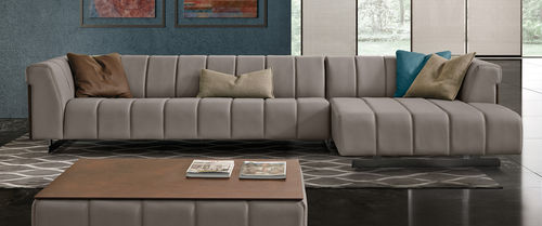 Canapé modulable - NAUTILUS - Gamma Arredamenti International - contemporain / en cuir / gris