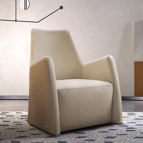 Fauteuil contemporain - CARRIE - Gamma Arredamenti International - en cuir / beige