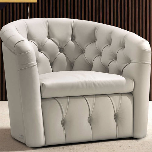 Fauteuil chesterfield - GINGER - Gamma Arredamenti International - en cuir / blanc