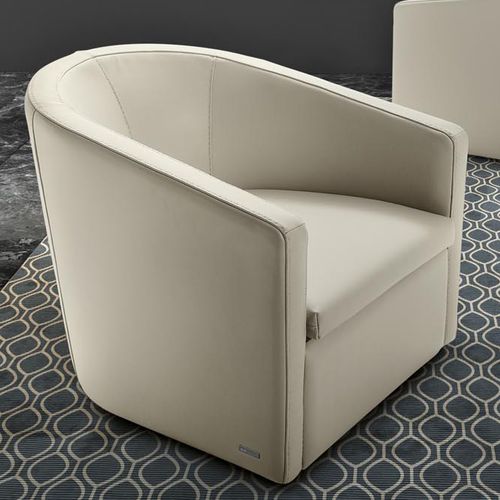 Fauteuil contemporain - PRETTY - Gamma Arredamenti International - en cuir / beige