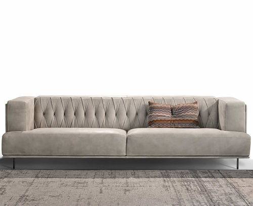 Canapé modulable - MCQUEEN  - Gamma Arredamenti International - contemporain / en cuir / beige