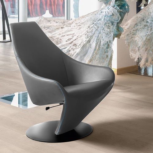 Fauteuil contemporain - LOBSTER - Gamma Arredamenti International - en cuir / en chrome / inclinable