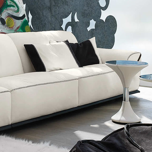 Table d'appoint contemporaine - T18 - Gamma Arredamenti International - en acier inoxydable / en métal peint / en cuir