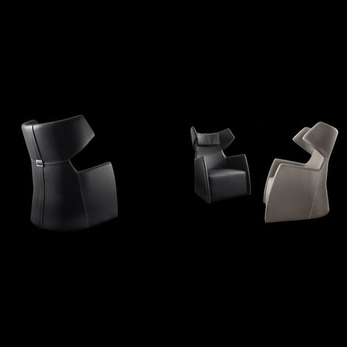 Fauteuil contemporain - SNOB - Gamma Arredamenti International - en cuir / à oreilles / avec repose-tête