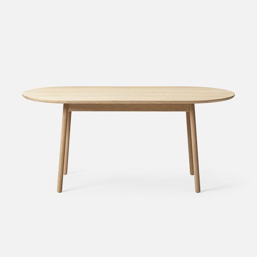 Table contemporaine - NEST - + HALLE - en chêne / avec piètement en chêne / ovale