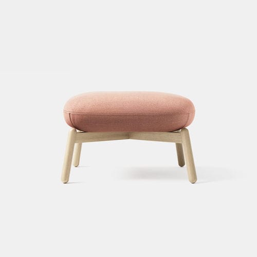 Ottoman contemporain - EASY NEST - + HALLE - en tissu / en chêne / carré