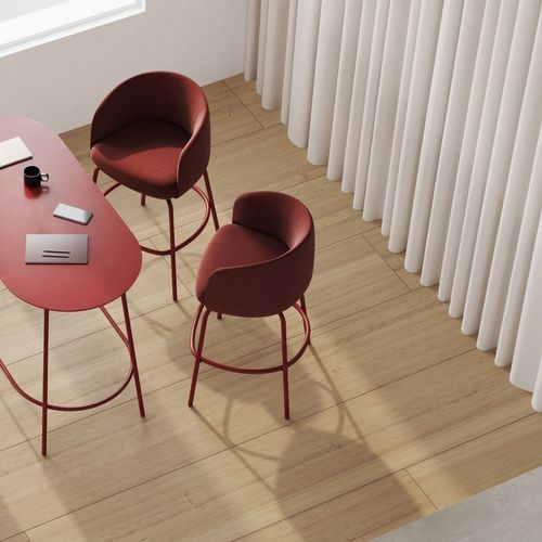 Chaise de bar contemporaine - HIGH NEST - + HALLE - d'intérieur / en tissu / avec piètement en métal