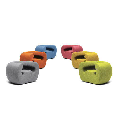 Fauteuil contemporain - ROXANNE - Gufram - en tissu / ergonomique / gris