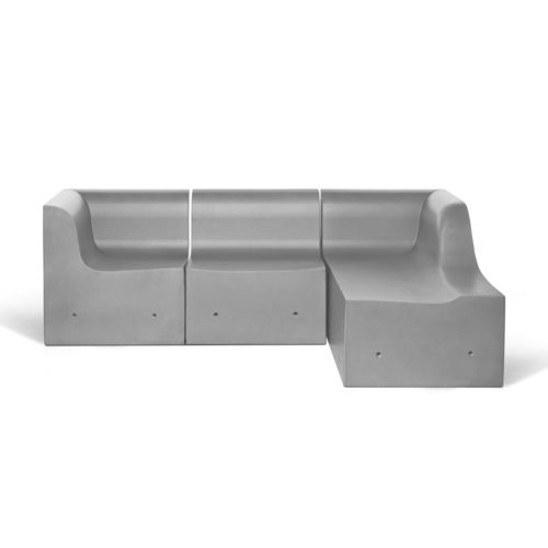 Canapé modulable - SOFTCRETE  - Gufram - contemporain / d'extérieur / gris