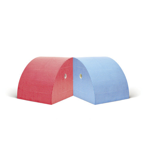 Pouf design original - TORNERAJ - Gufram - en polyuréthane / bleu / rouge