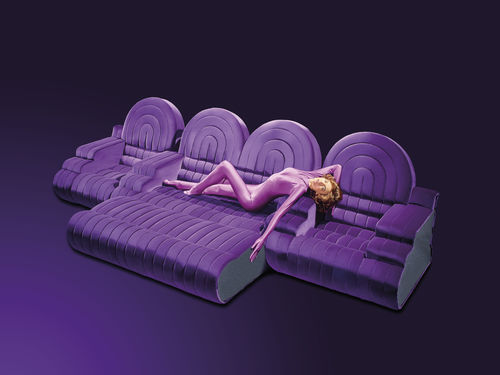 Canapé contemporain - STANLEY - Gufram - de salon / en velours / avec repose-pieds