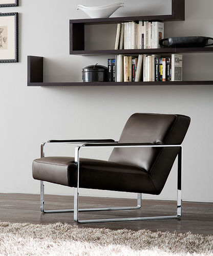 Fauteuil contemporain - HARPER - Gurian - en cuir / en acier / noir