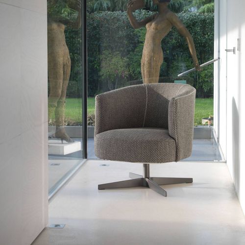 Fauteuil contemporain - CAMILLA - Gyform - en tissu / en métal / gris